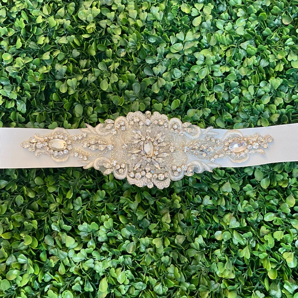 Ivory embellished bridal belt